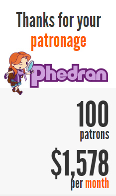 Phedran Patreon $1001 goal reached